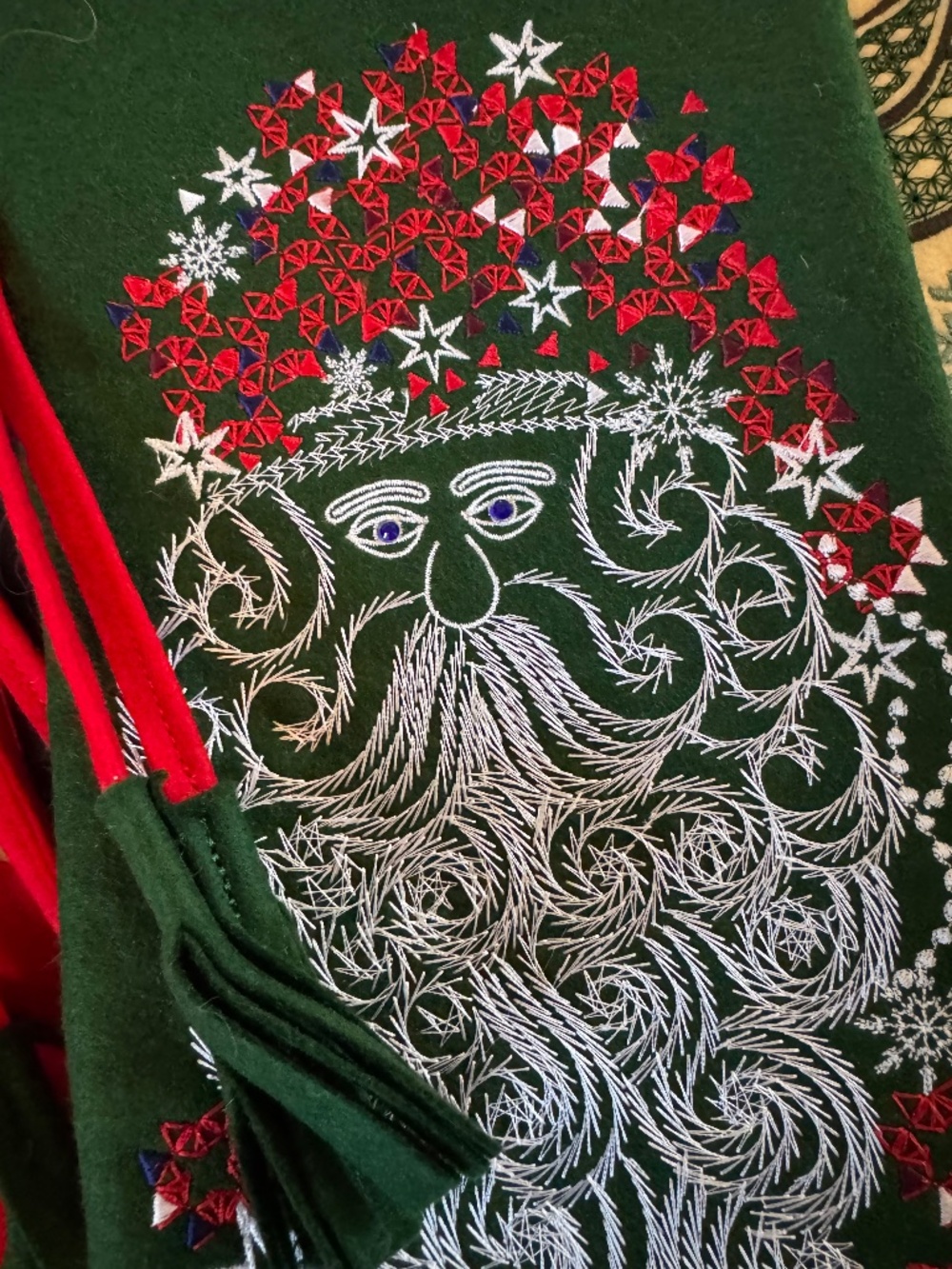 Heirloom quality 100% wool felt Christmas stocking